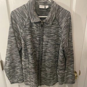 CHICO’s — casual unlined jacket -- black and white -- XL (3)